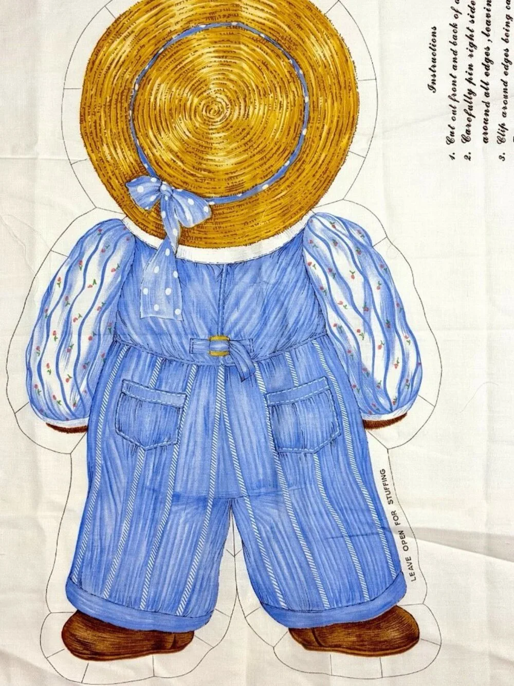 VTG Storybook Dolls Theodore Bear Cut n Sew Sewing Pattern Panel Cranston Plush